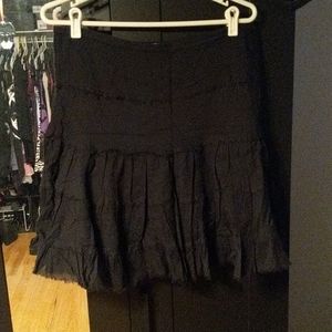 Y2K Sauci Raw Hemmed Black Peasant Skirt